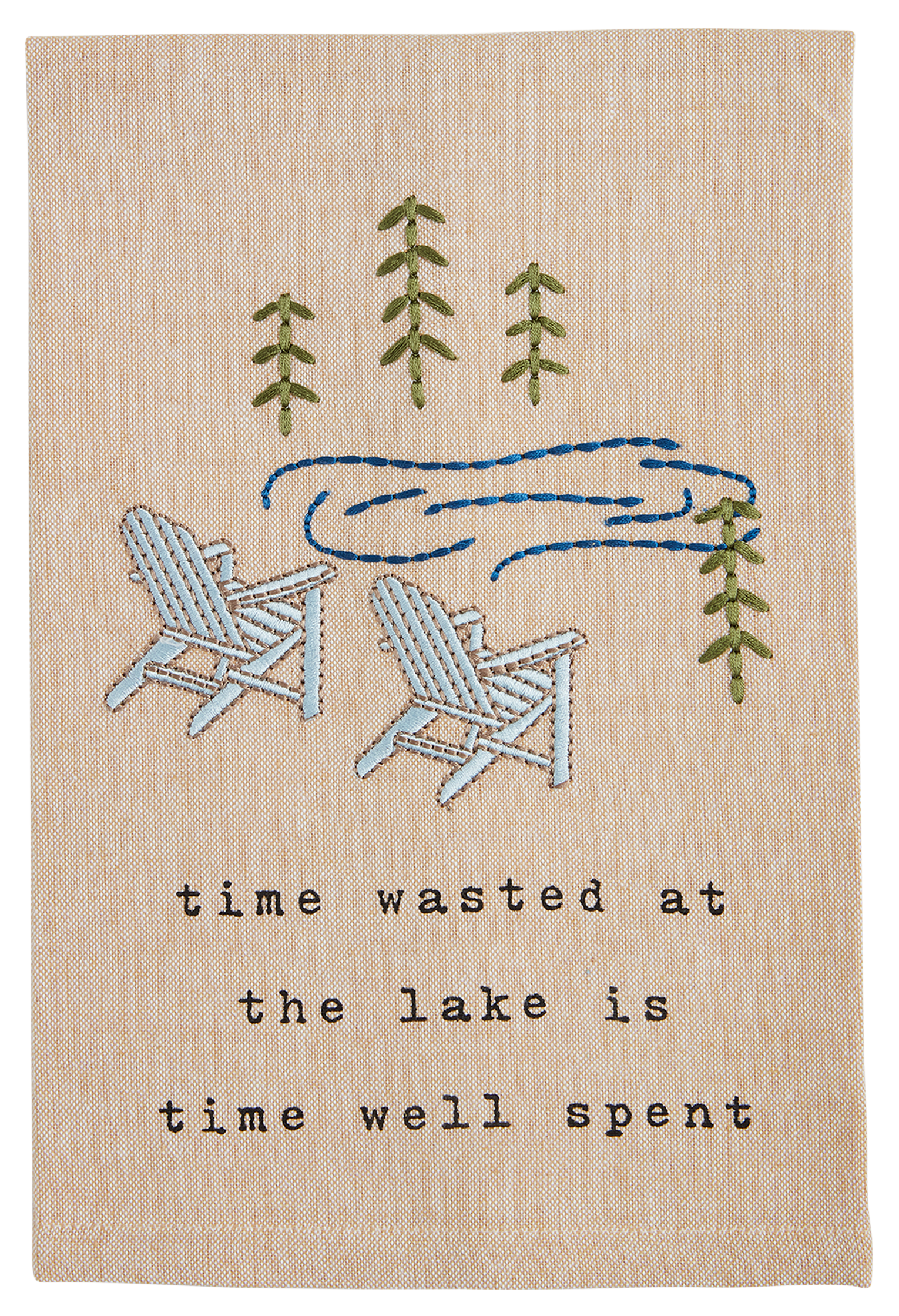Mud Pie Time at the Lake Embroidered Towel