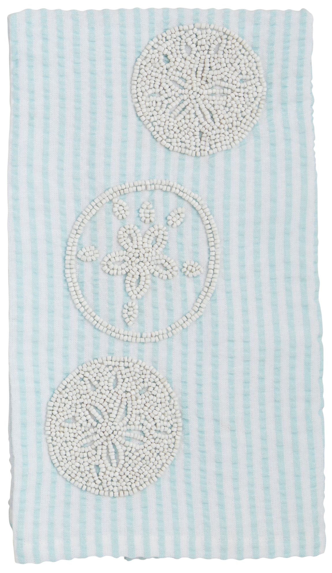 Mud Pie Sand Dollar Beaded Hand Towel