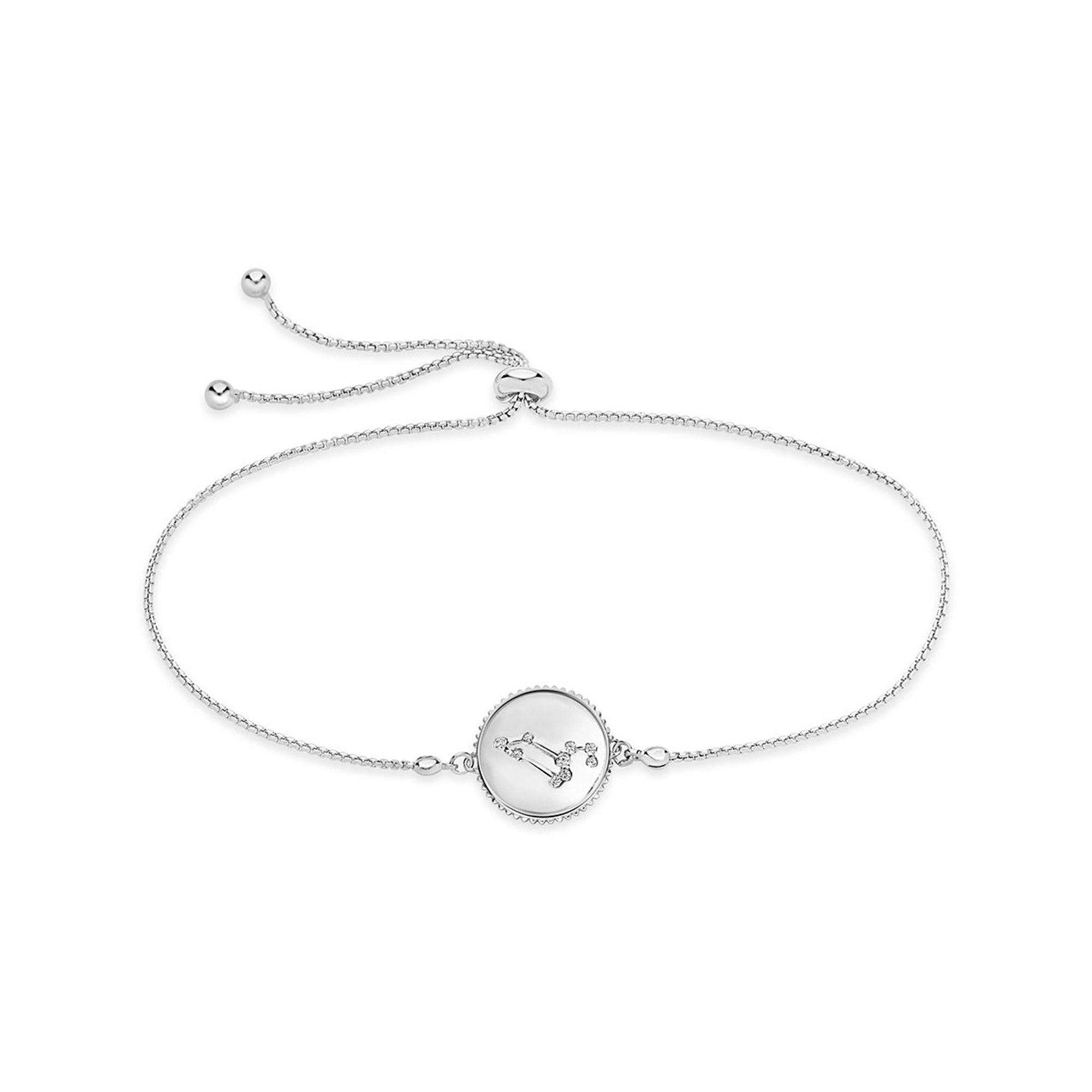 Sterling Silver Constellation Disk Bolo Bracelet