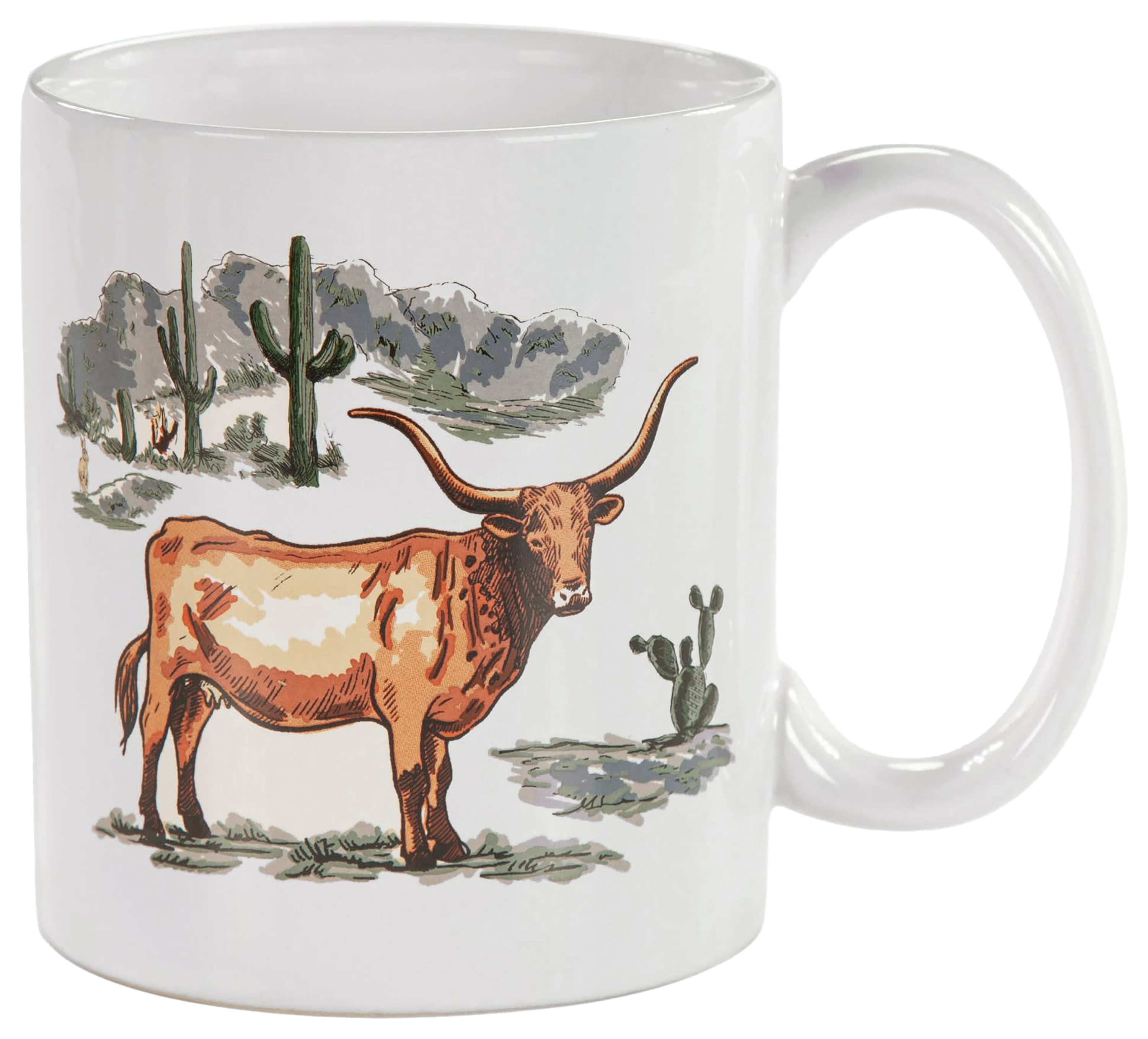 HiEnd Accents Ranch Life Longhorn Mug 4-Piece Set