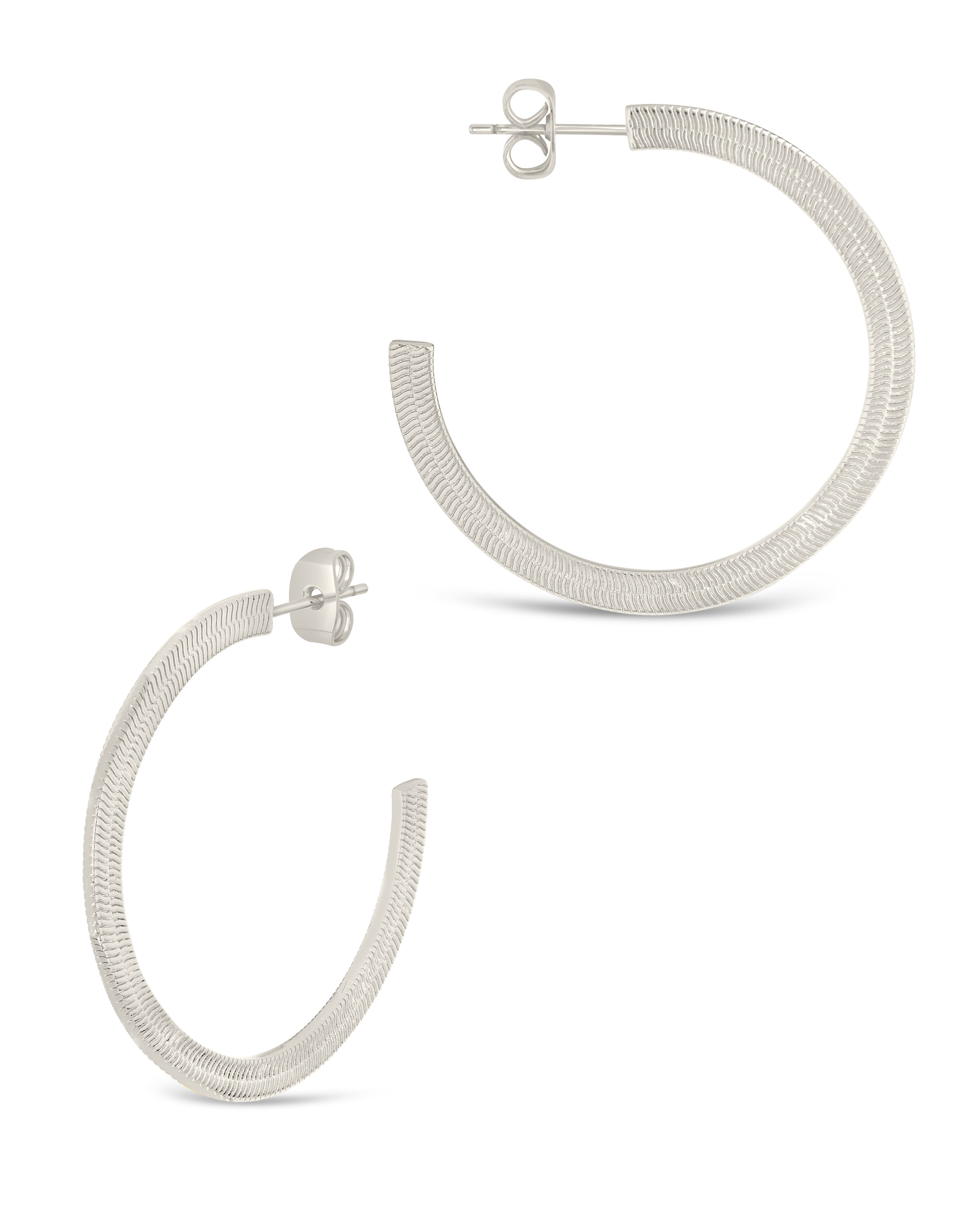 Herringbone Chain Hoops