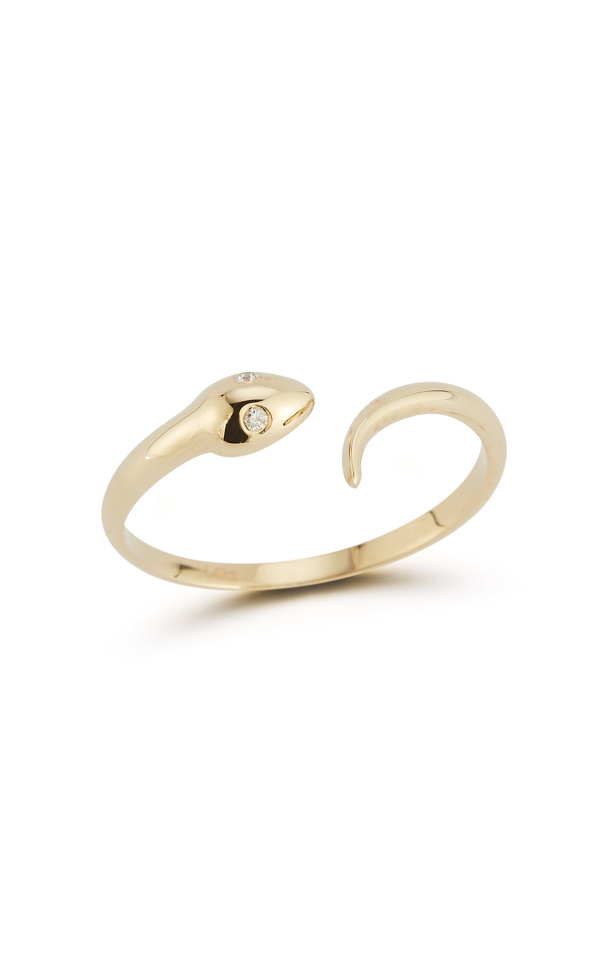 14K Gold & Diamond Snake Ring