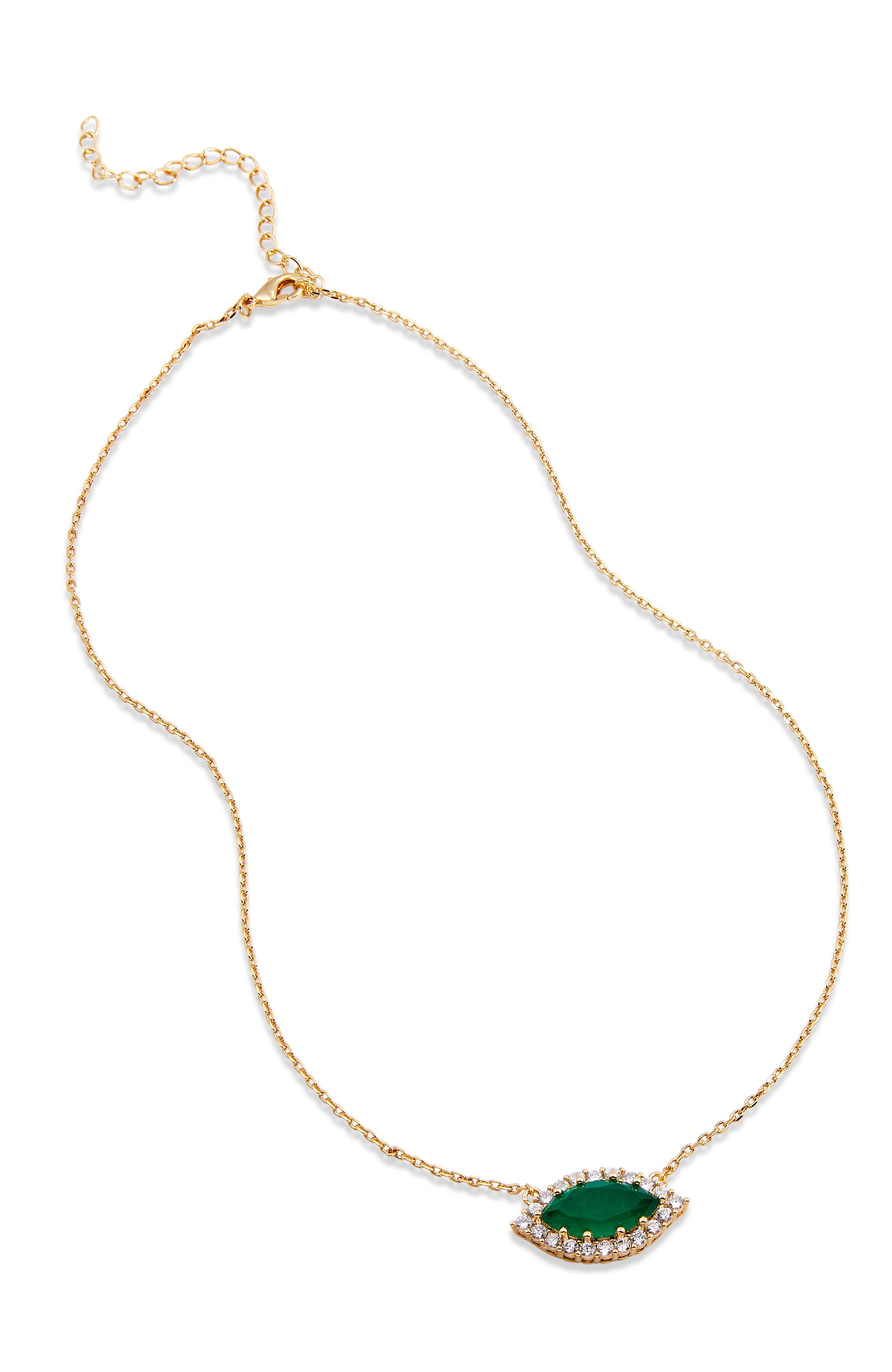 18k Gold Pl. Double Emerald