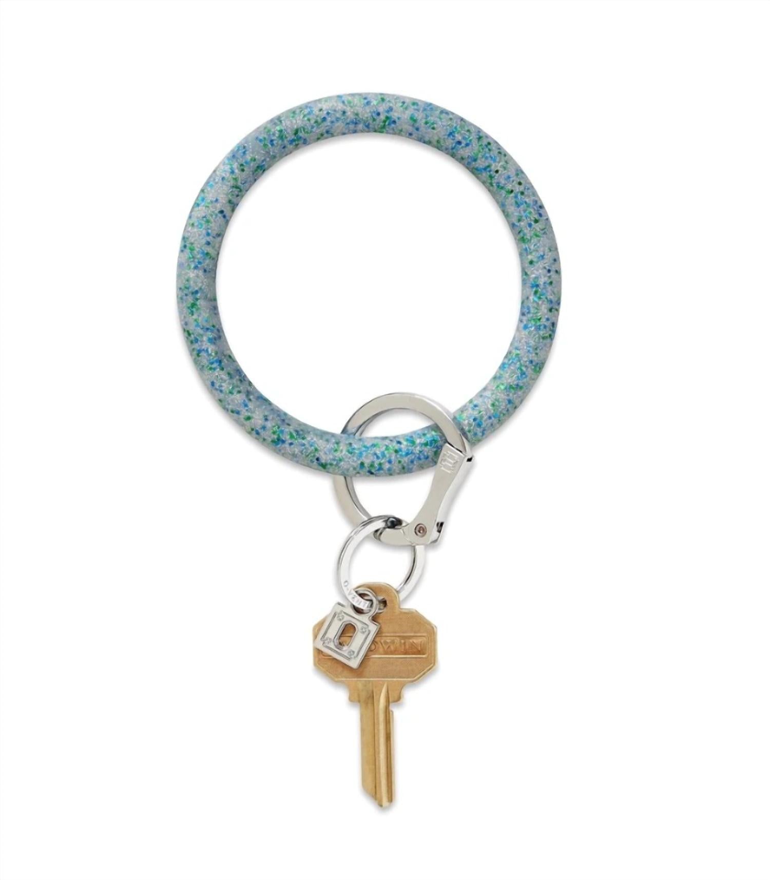 Women's O Silicone Key Ring In Blue Frosted