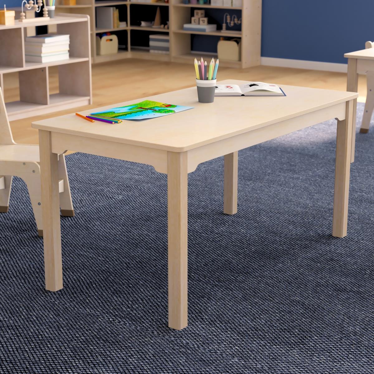 Flash Furniture  23.5 x 47.25 x 21.25 in. Bright Beginnings Commercial Grade Wooden Rectangular Preschool Classroom Activity Table, Beech