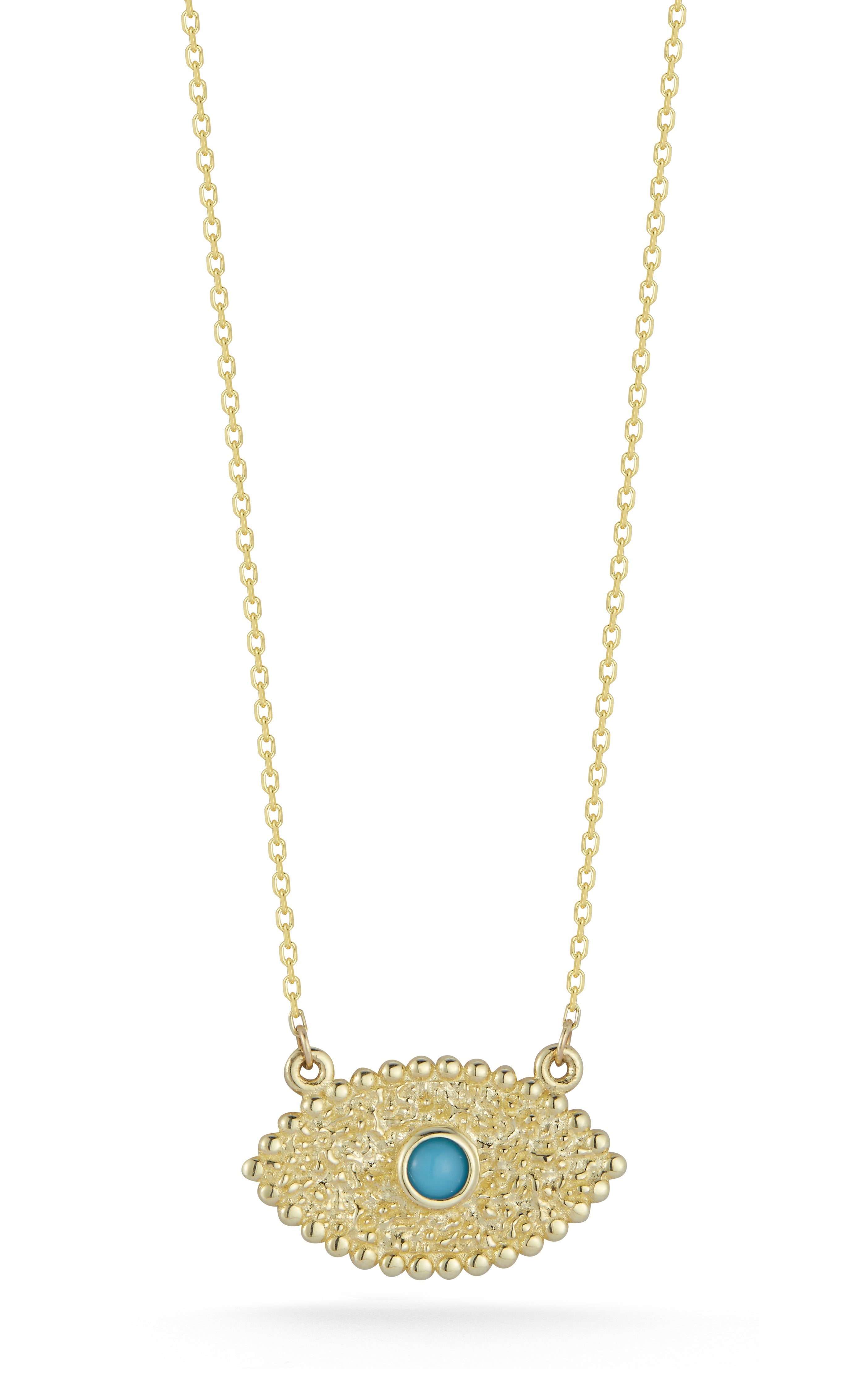 14K Gold & Turquoise Evil Eye Necklace