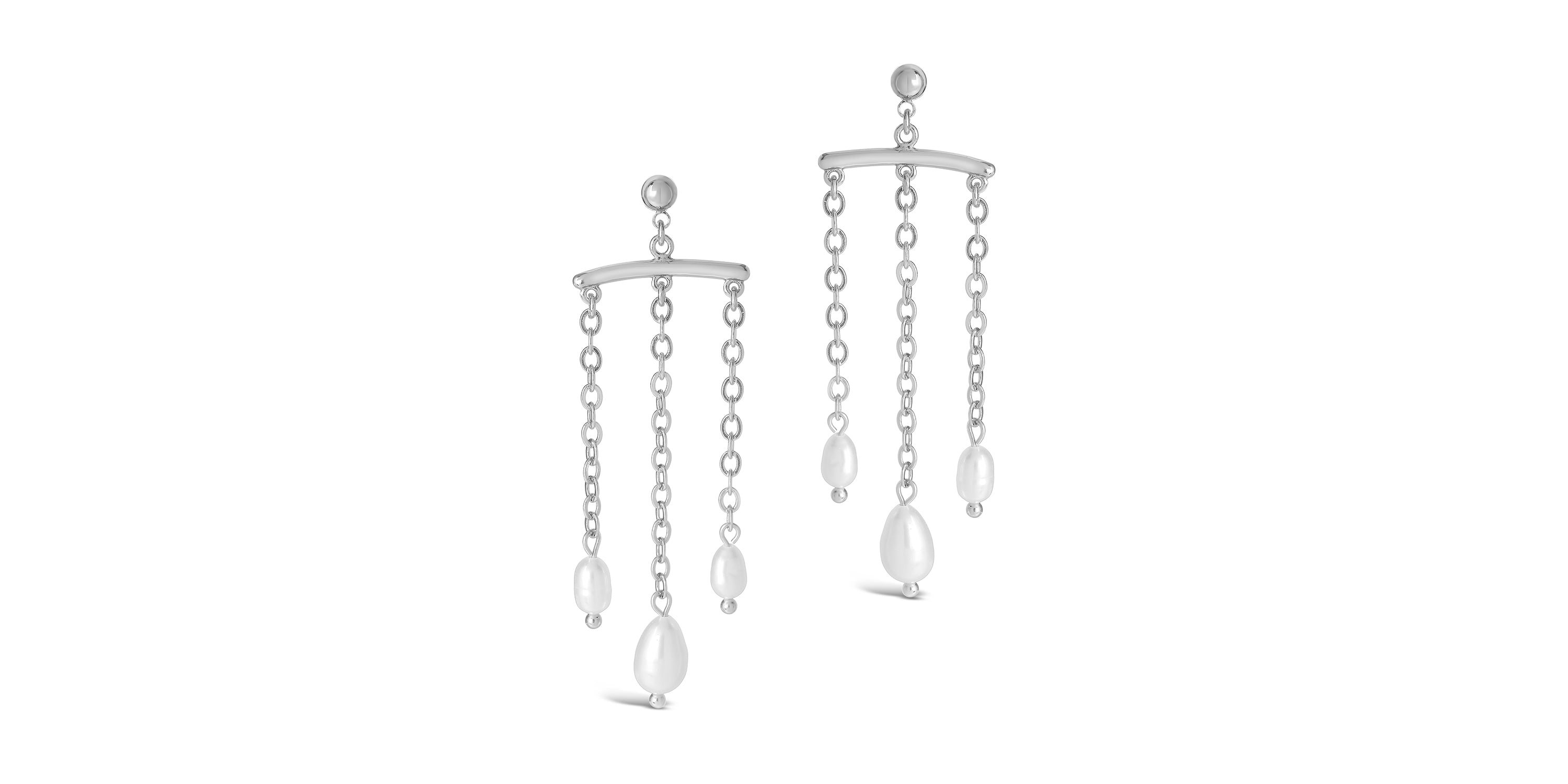 Chains & Pearls Chandelier Drop Earrings