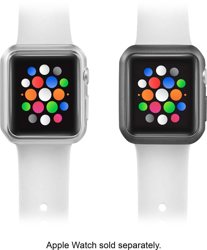Modal™ - Bumper for Apple Watch 42mm (2-Pack) - Space Gray/Clear
