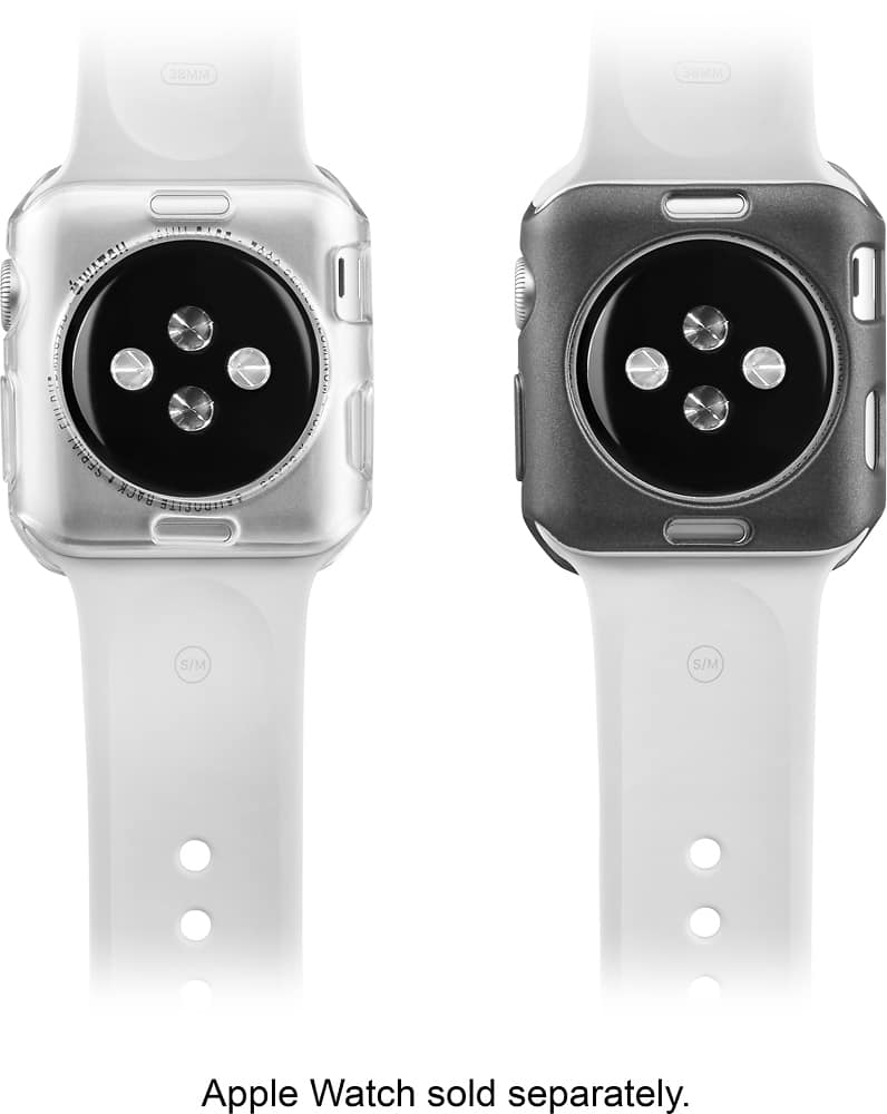 Modal™ - Bumper for Apple Watch 42mm (2-Pack) - Space Gray/Clear