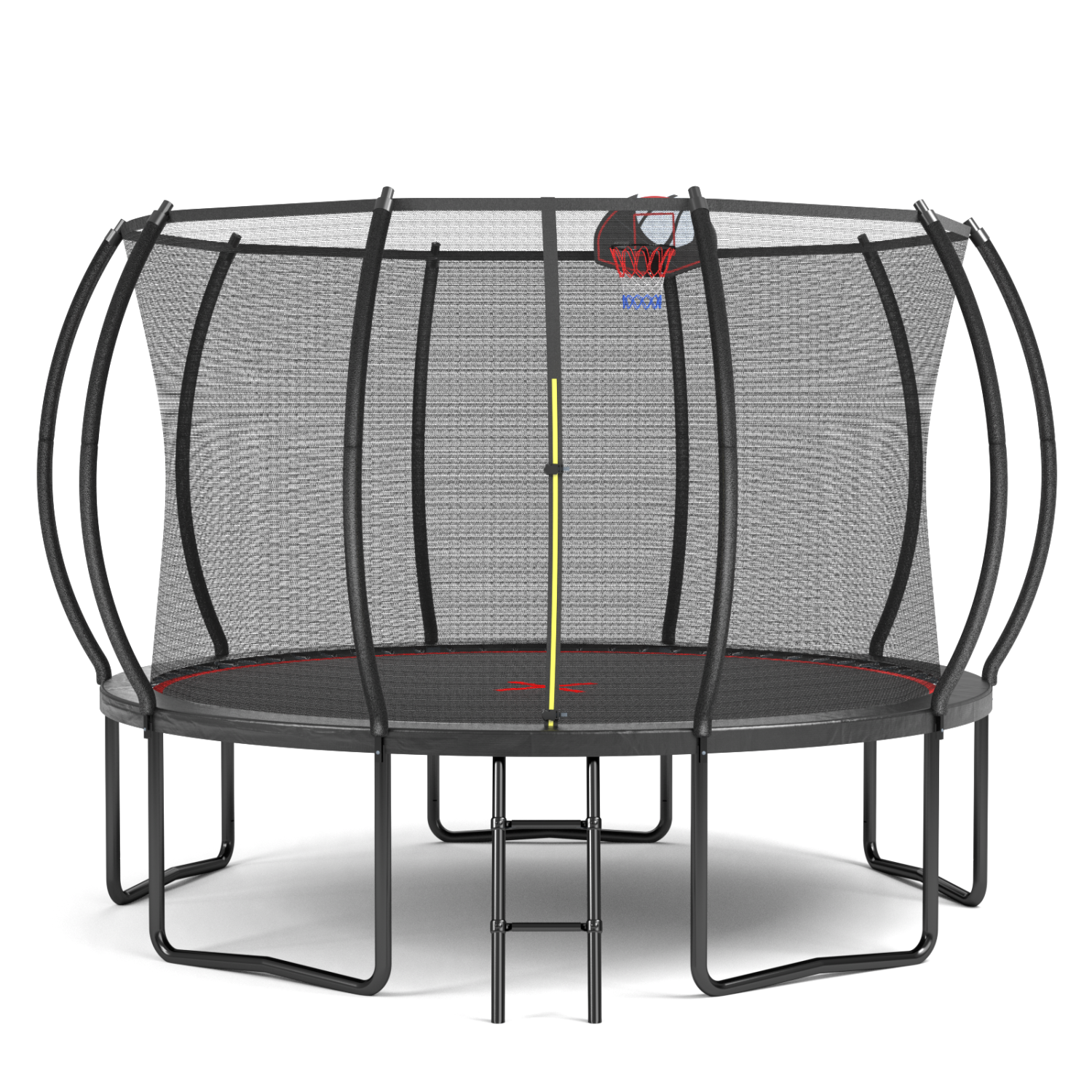 Streamdale 12FT trampoline Pumpkin- ladder-Black Red