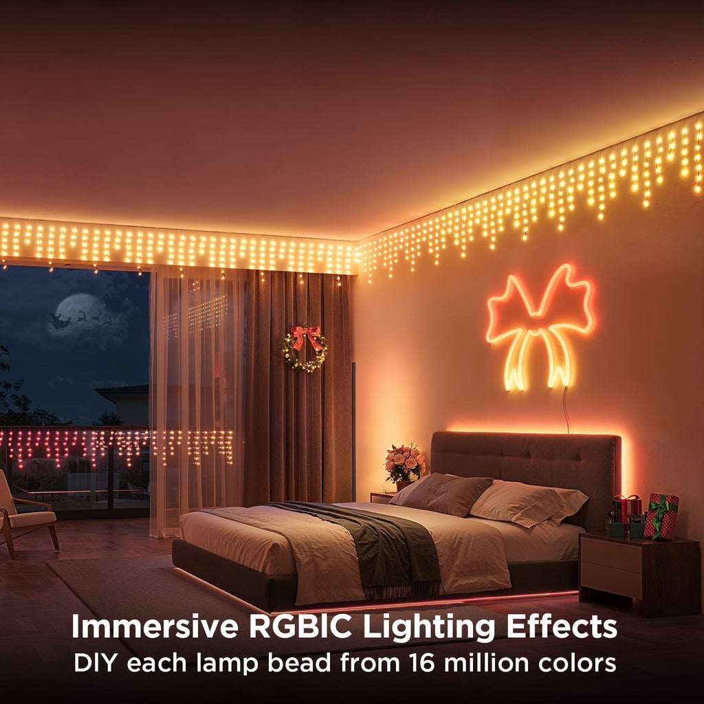 Govee - RGBIC 32.8ft Icicle Lights - Multi