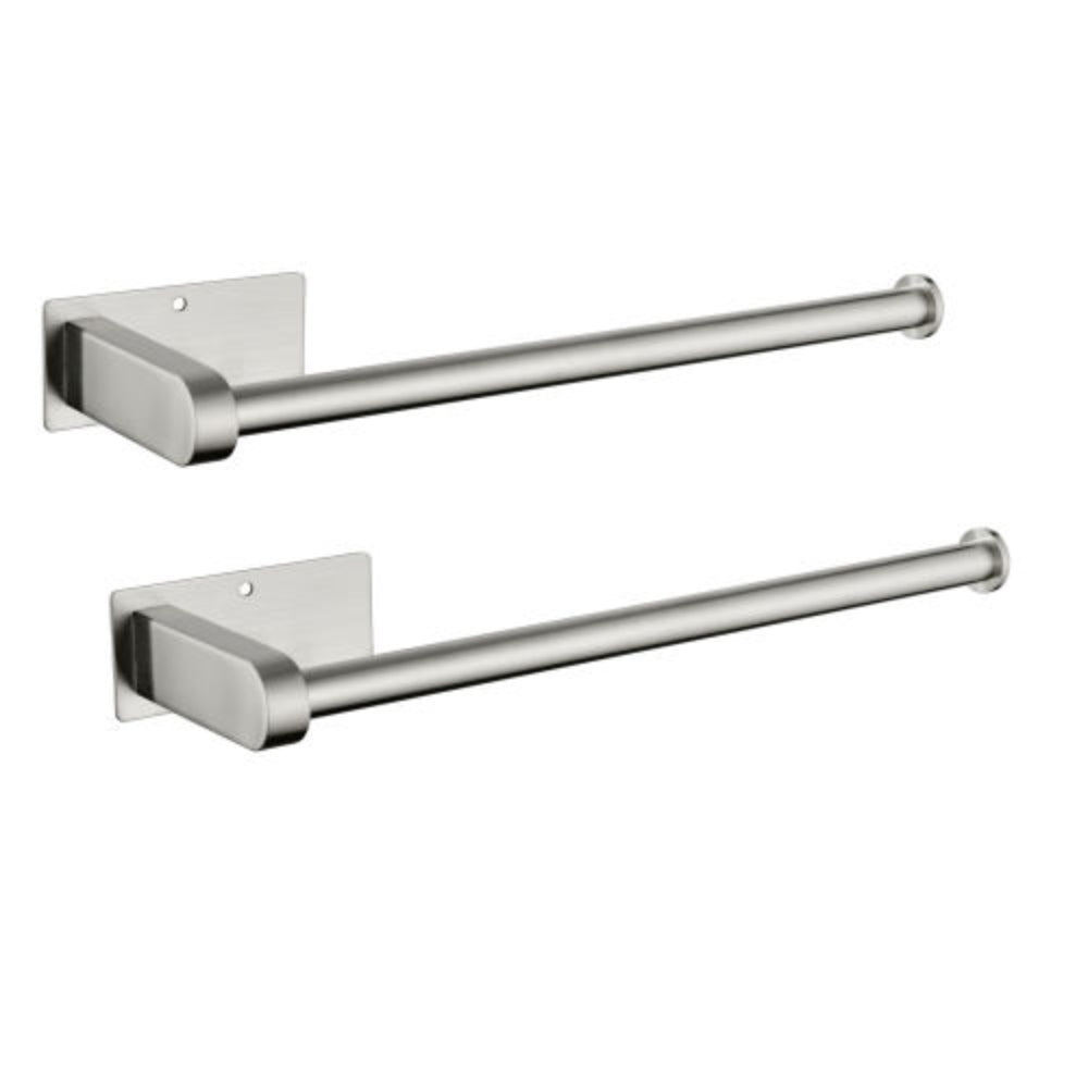 Hivvago Stainless Steel Paper Towel Holders For Kitchen - 2 Pack, Self-Adhesive Or Screw Mount