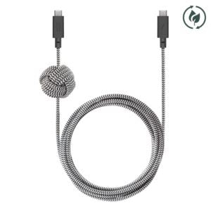 Native Union ACABLE-C-ZEB-NP 10ft Anchor Cable 240W USB-C to USB-C Zebra