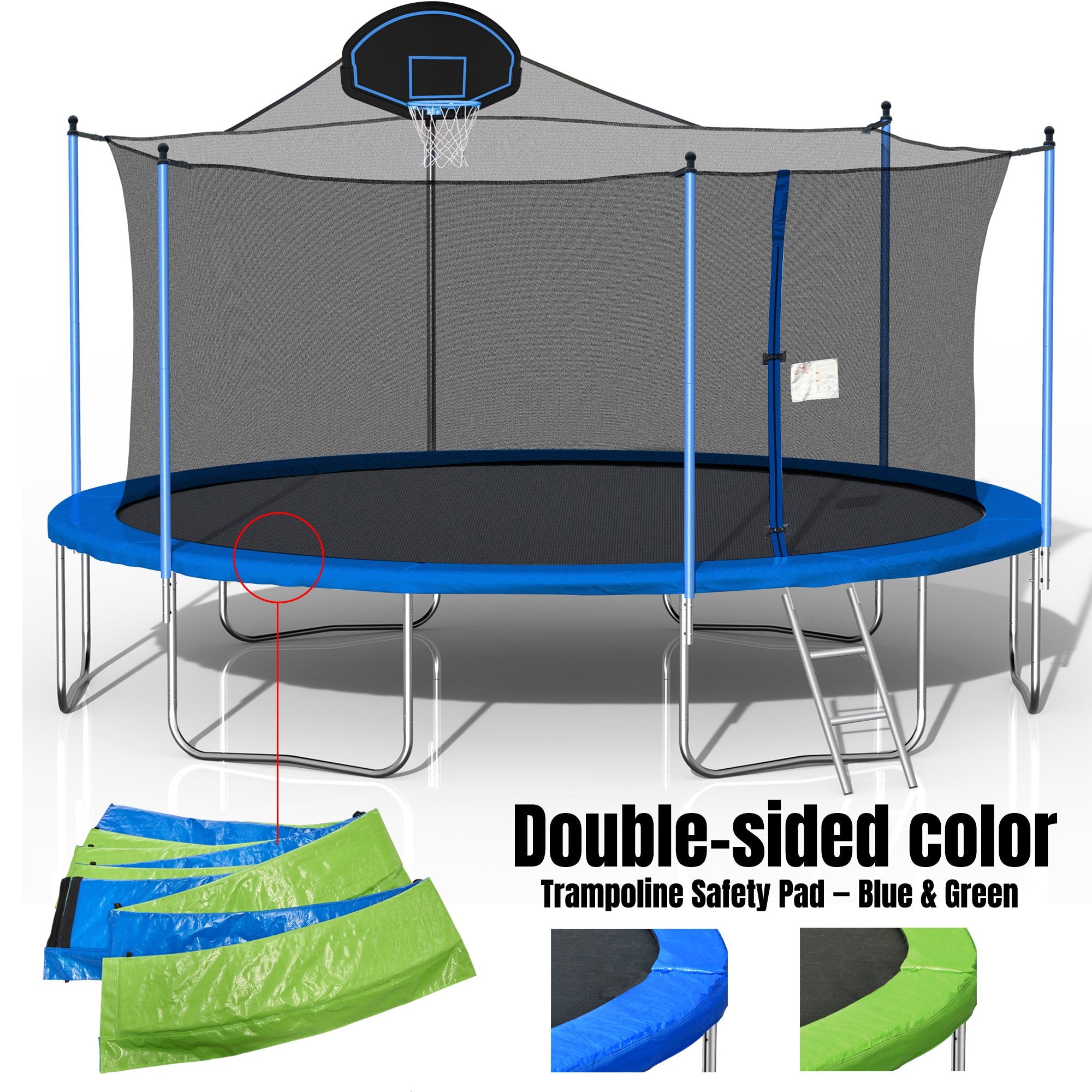 Streamdale 16FT Trampoline with Basketball Hoop & Safety Enclosure