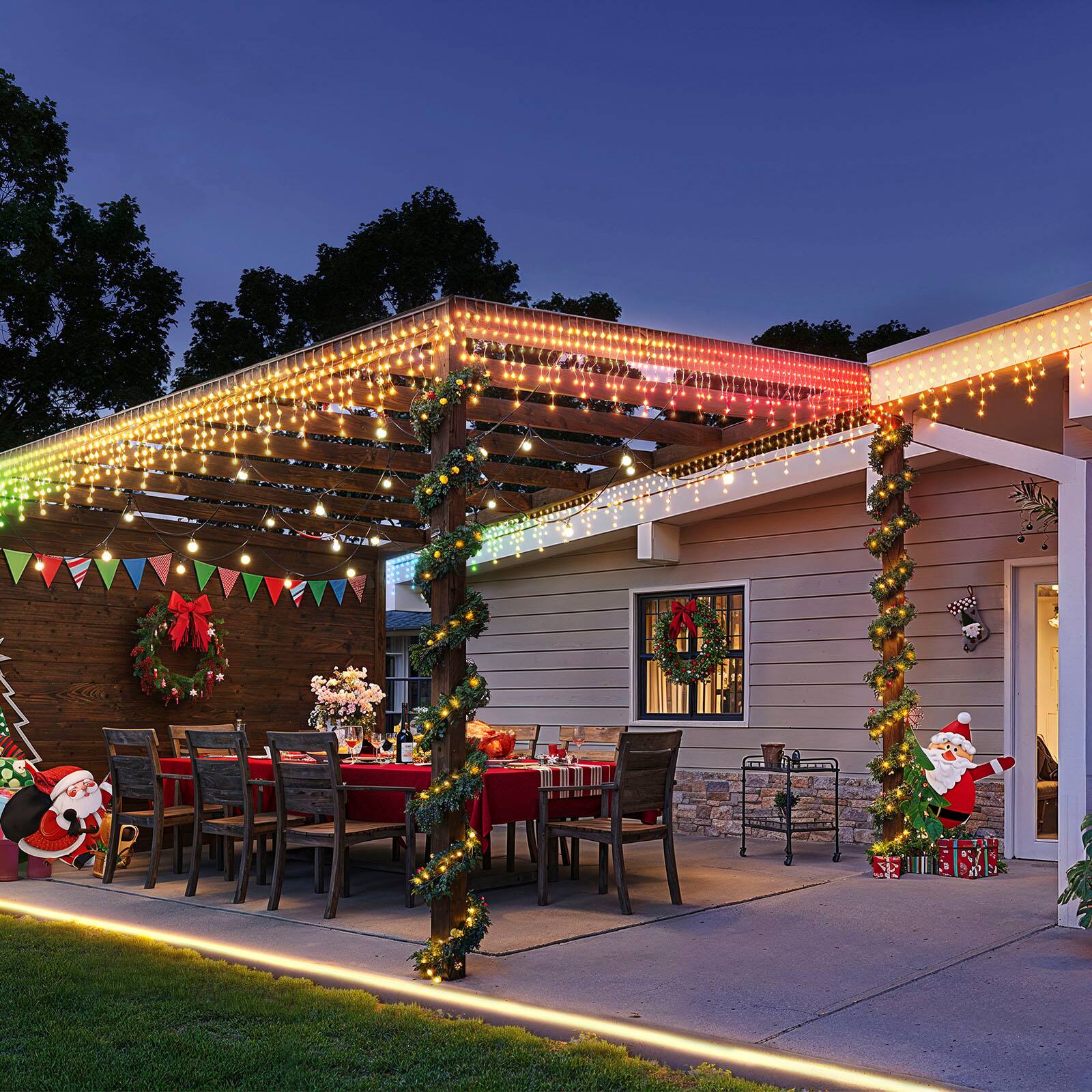 Govee - RGBIC 32.8ft Icicle Lights - Multi