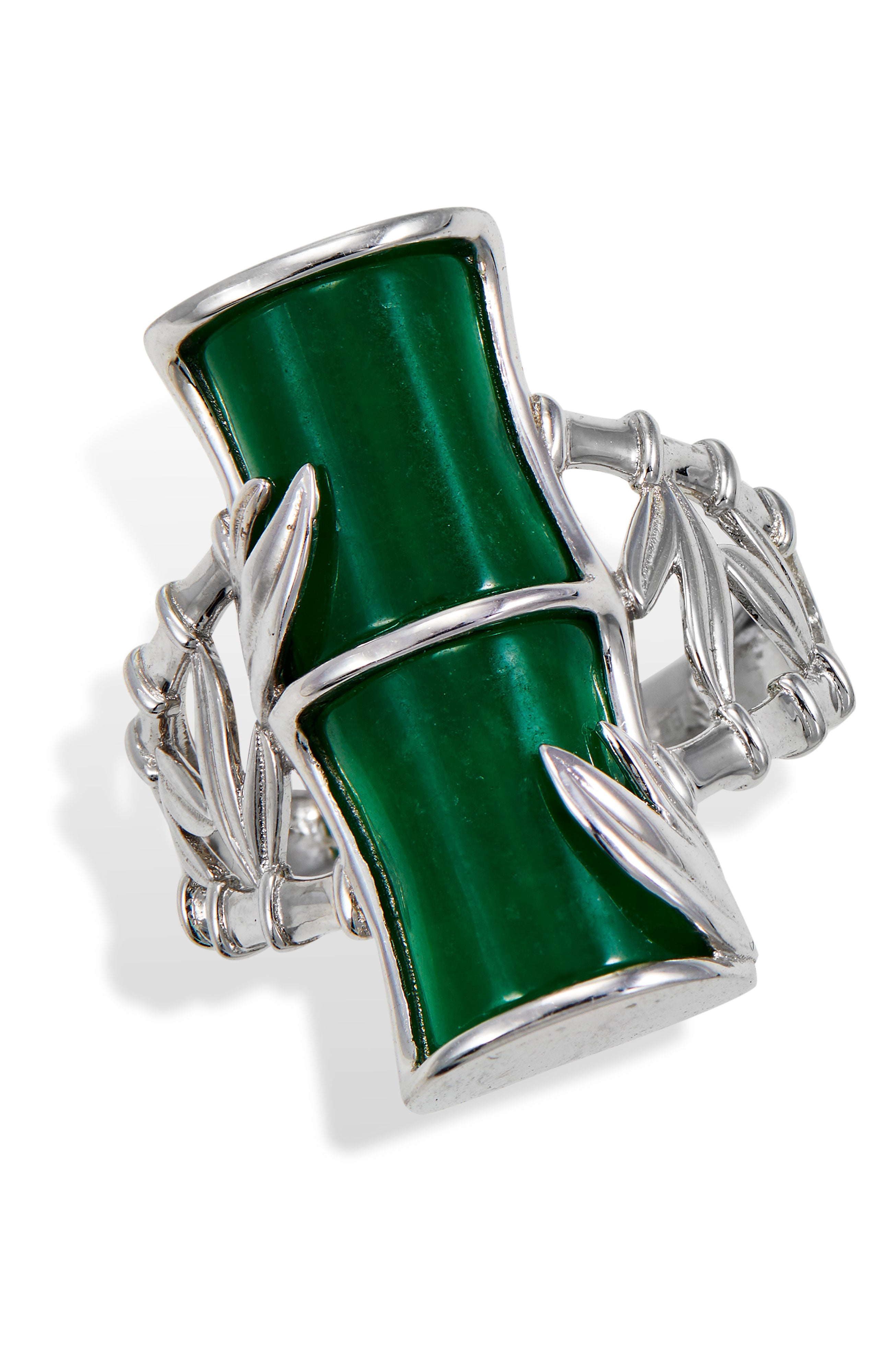 Sterling Jade Bamboo Ring