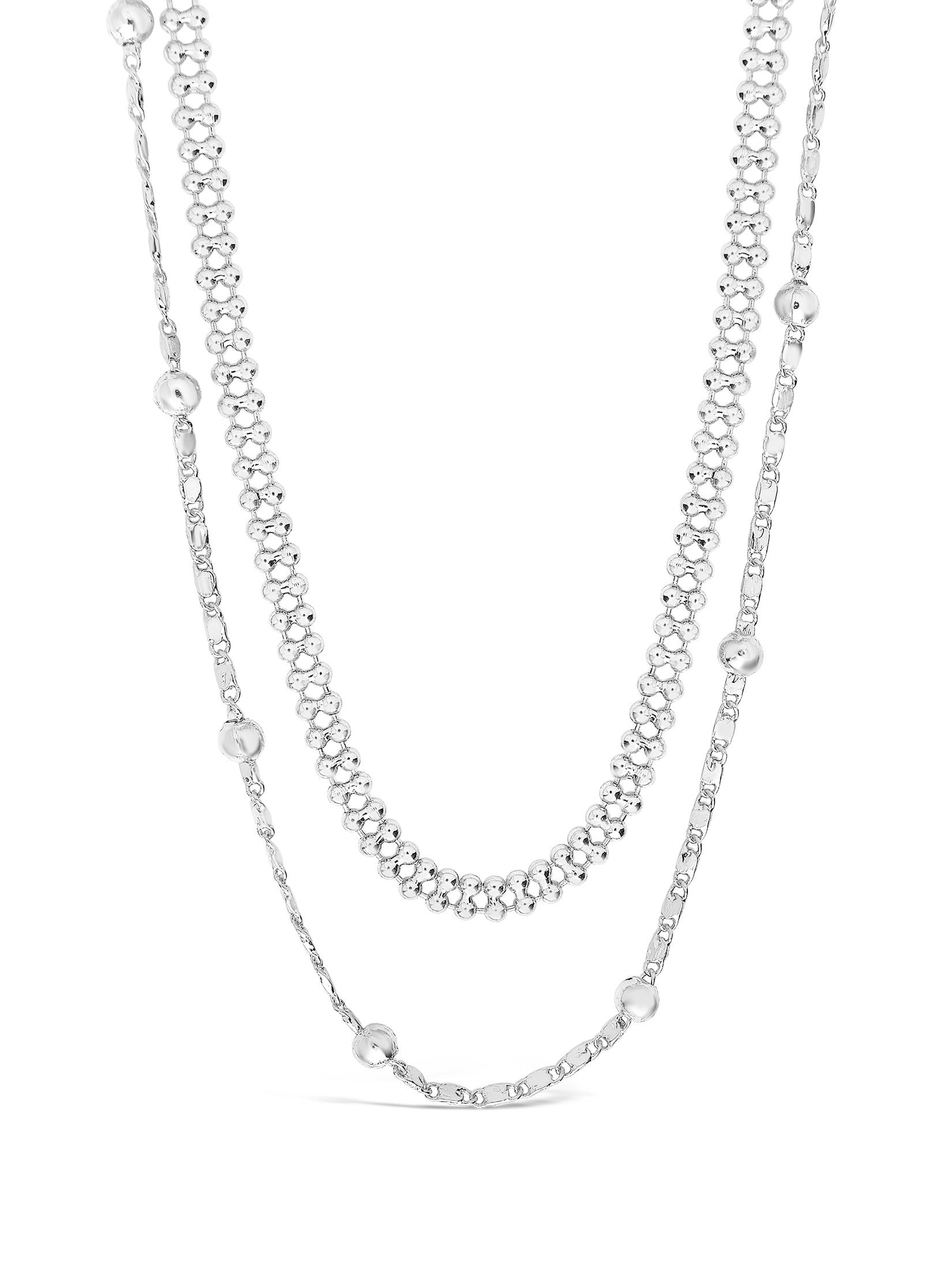 Layered Beaded Chain Necklace