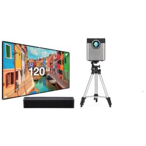 iLive KIT336BDL 720p Projector with Screen, Bluetooth Soundbar, and Tripod Stand