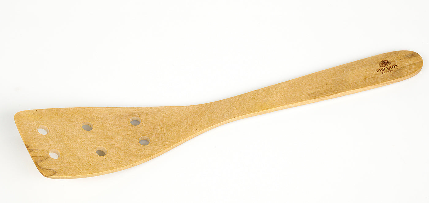 Berard Contour Olive Wood Curved Slotted Spatula, 12-Inch