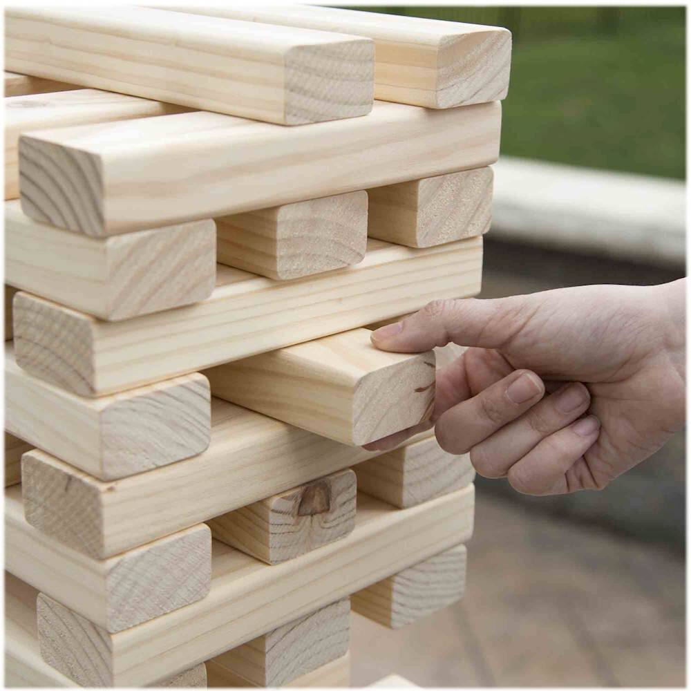 Hey! Play! - Nontraditional Giant Wooden Blocks Tower Stacking Game