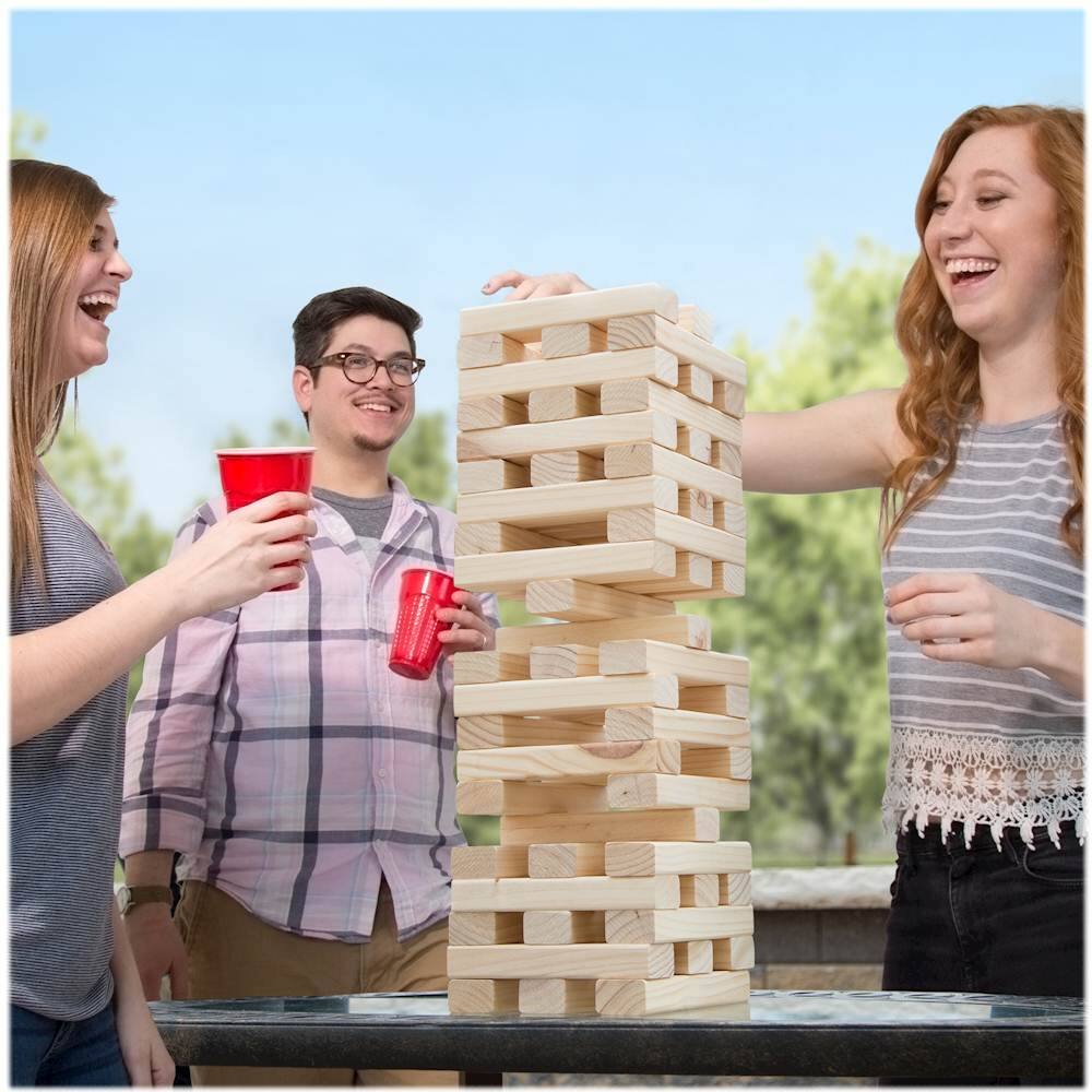 Hey! Play! - Nontraditional Giant Wooden Blocks Tower Stacking Game