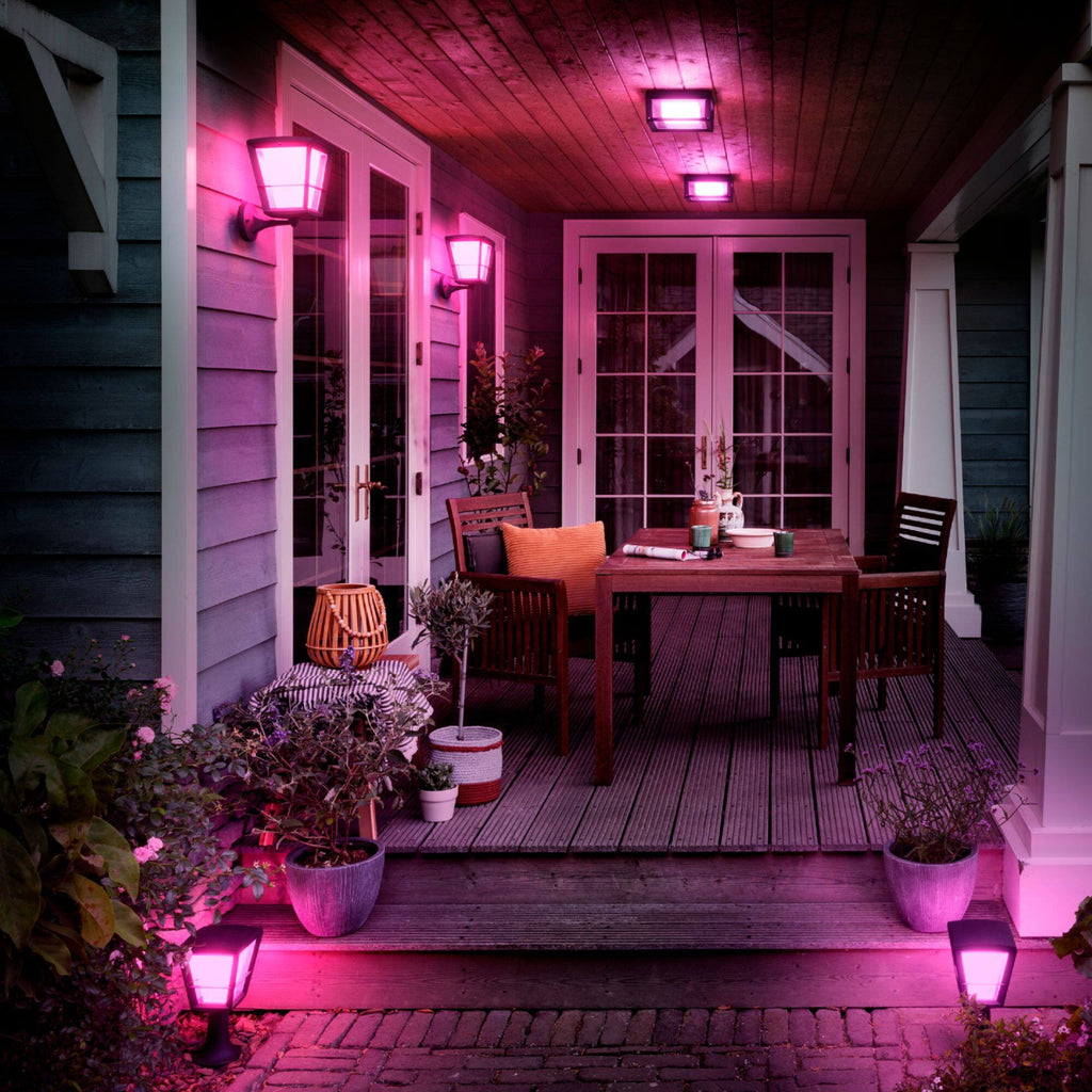 Philips - Hue Econic Outdoor Wall and Ceiling Light - White and Color Ambiance