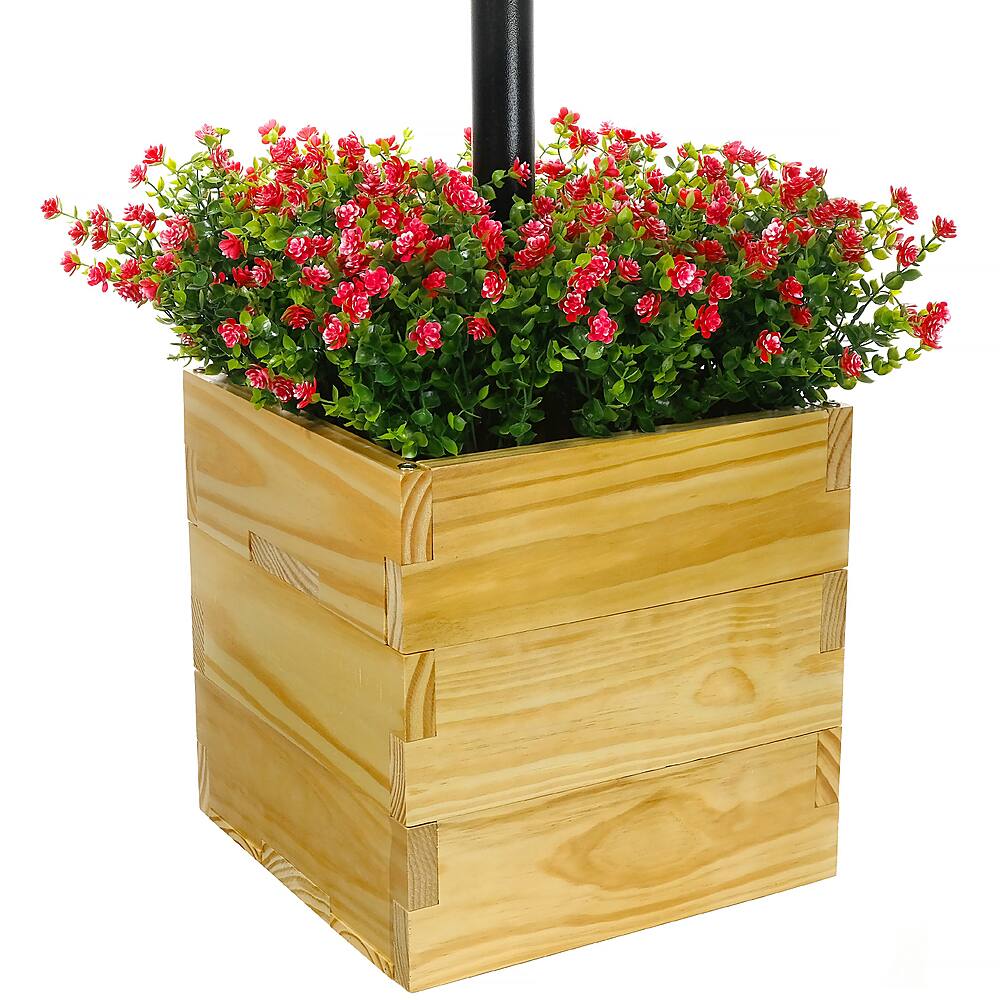Excello Global Products - 14"x14" Planter Box with Light Pole Holder - Brown