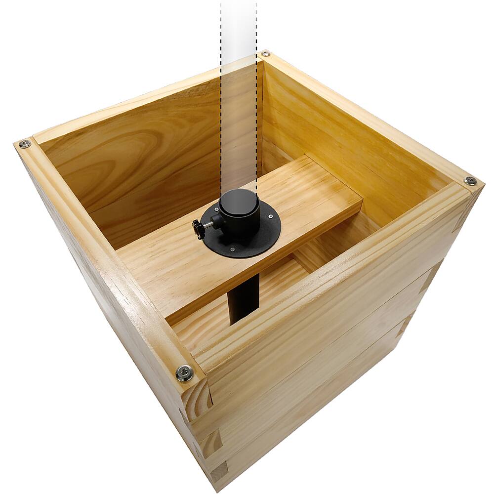 Excello Global Products - 14"x14" Planter Box with Light Pole Holder - Brown