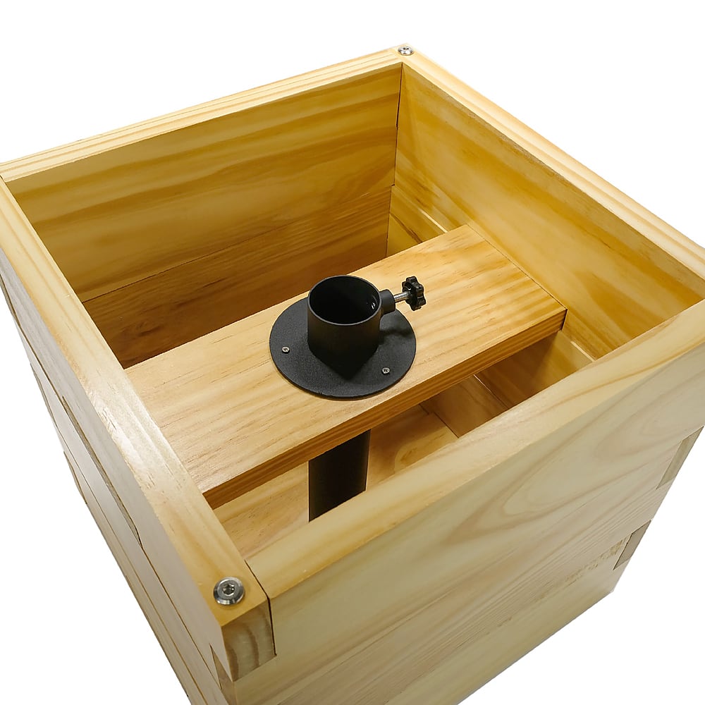 Excello Global Products - 14"x14" Planter Box with Light Pole Holder - Brown