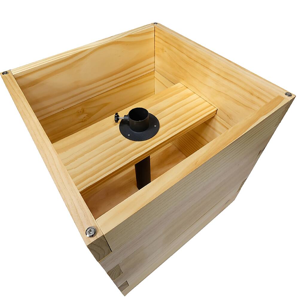 Excello Global Products - 18"x18" Planter Box with Light Pole Holder - Brown