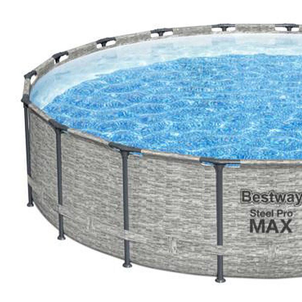 Bestway - Steel Pro MAX 16 Foot Round Above Ground Pool Set with 3 Layer Liner