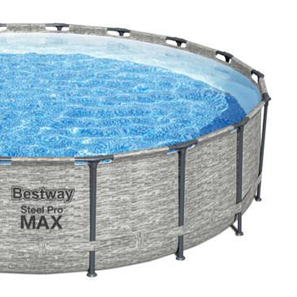 Bestway - Steel Pro MAX 16 Foot Round Above Ground Pool Set with 3 Layer Liner