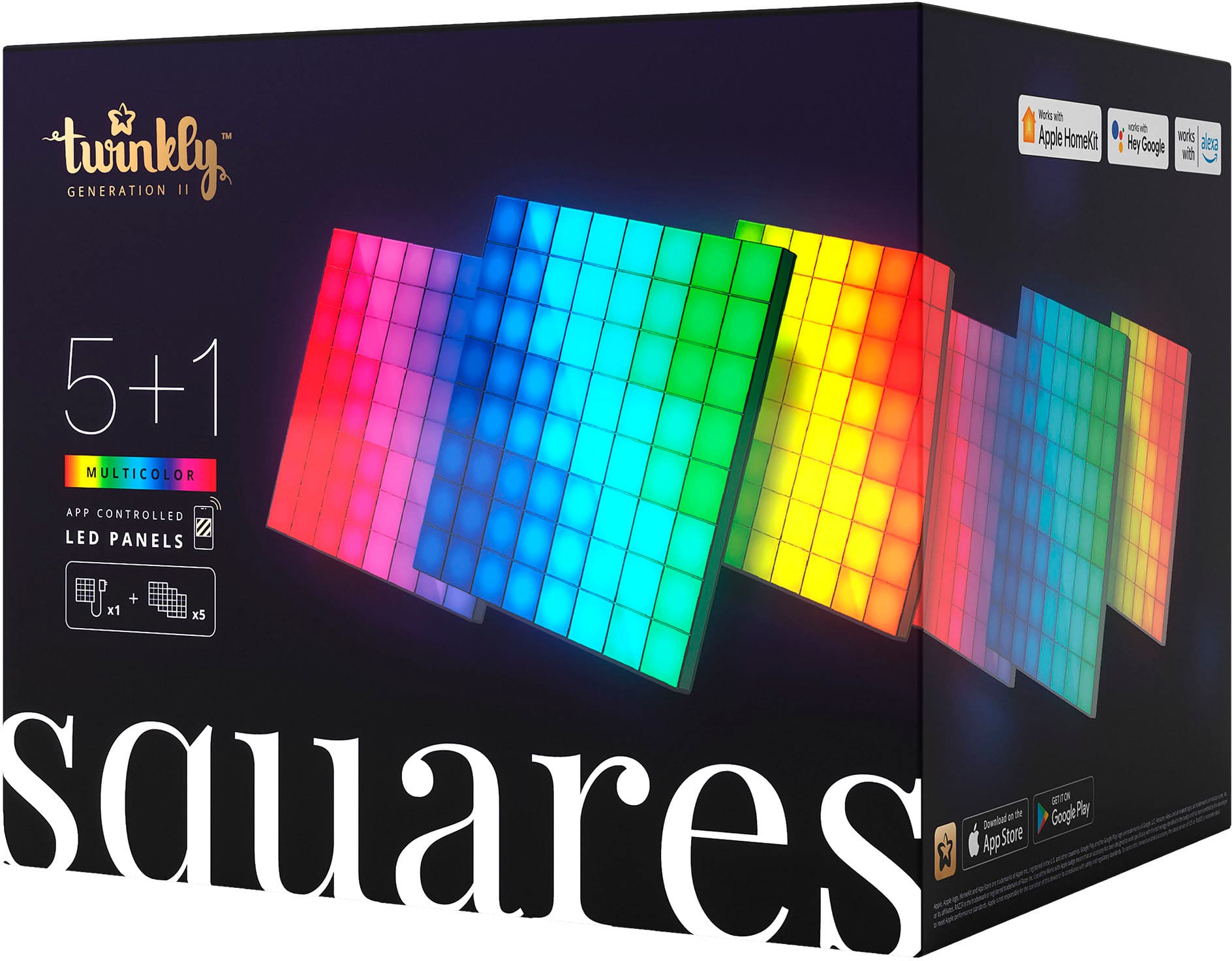 Twinkly - Squares LED Panels 5+1 Combo Pack - Black