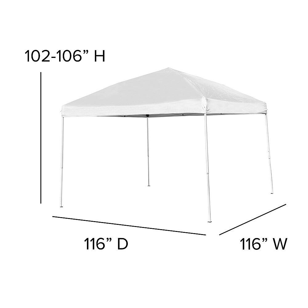 Alamont Home - Harris 10' x 10' Pop Up Canopy Tent and 6 Ft. Bi-Fold Table with Carrying Handle - White