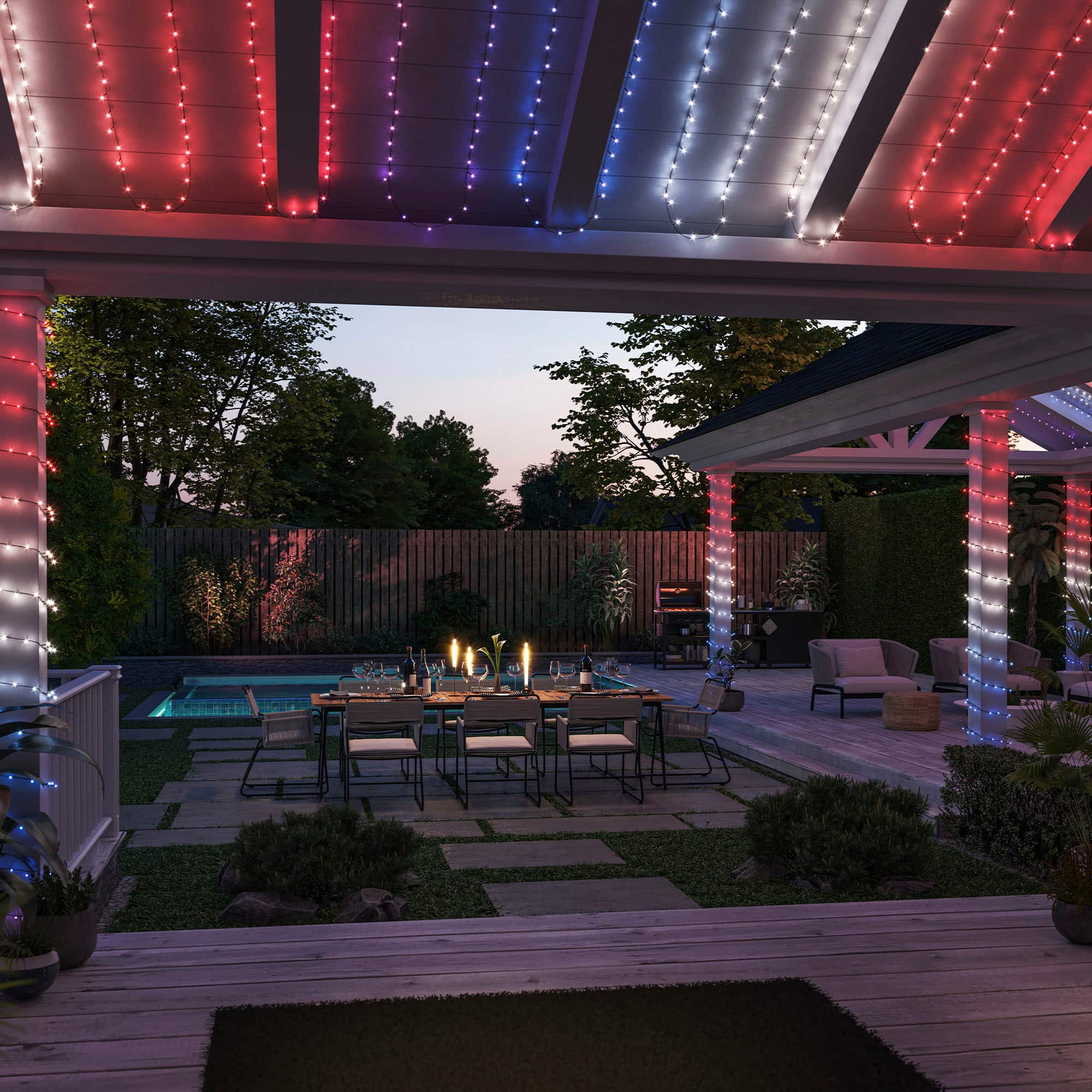Philips - Hue Festavia 130-Foot 500-LED Smart String Lights - White and Color Ambiance