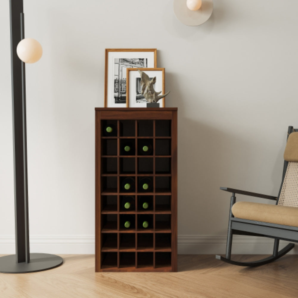 Hivvago Modern Brown Walnut Wine Bar Cabinet