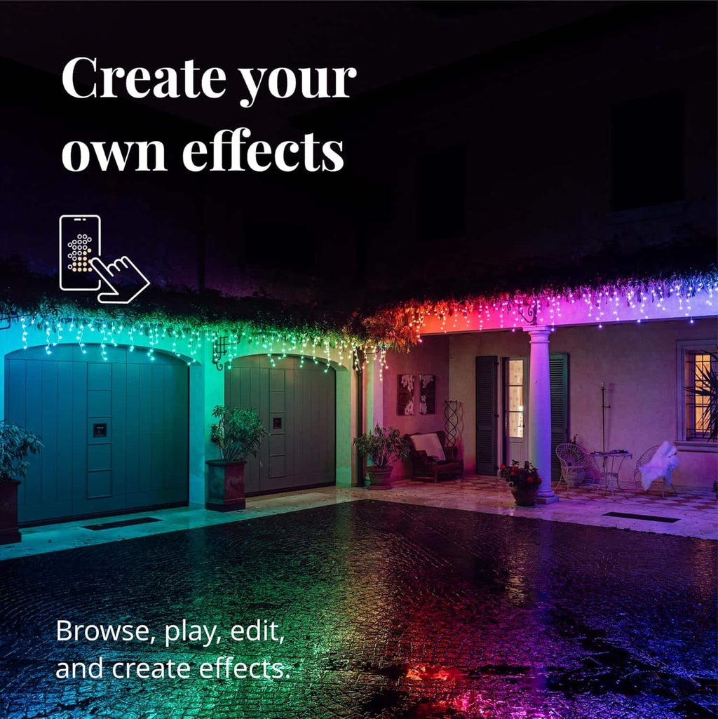 Twinkly - Smart Light Icicle LED 190 RGB (Gen II) - Black