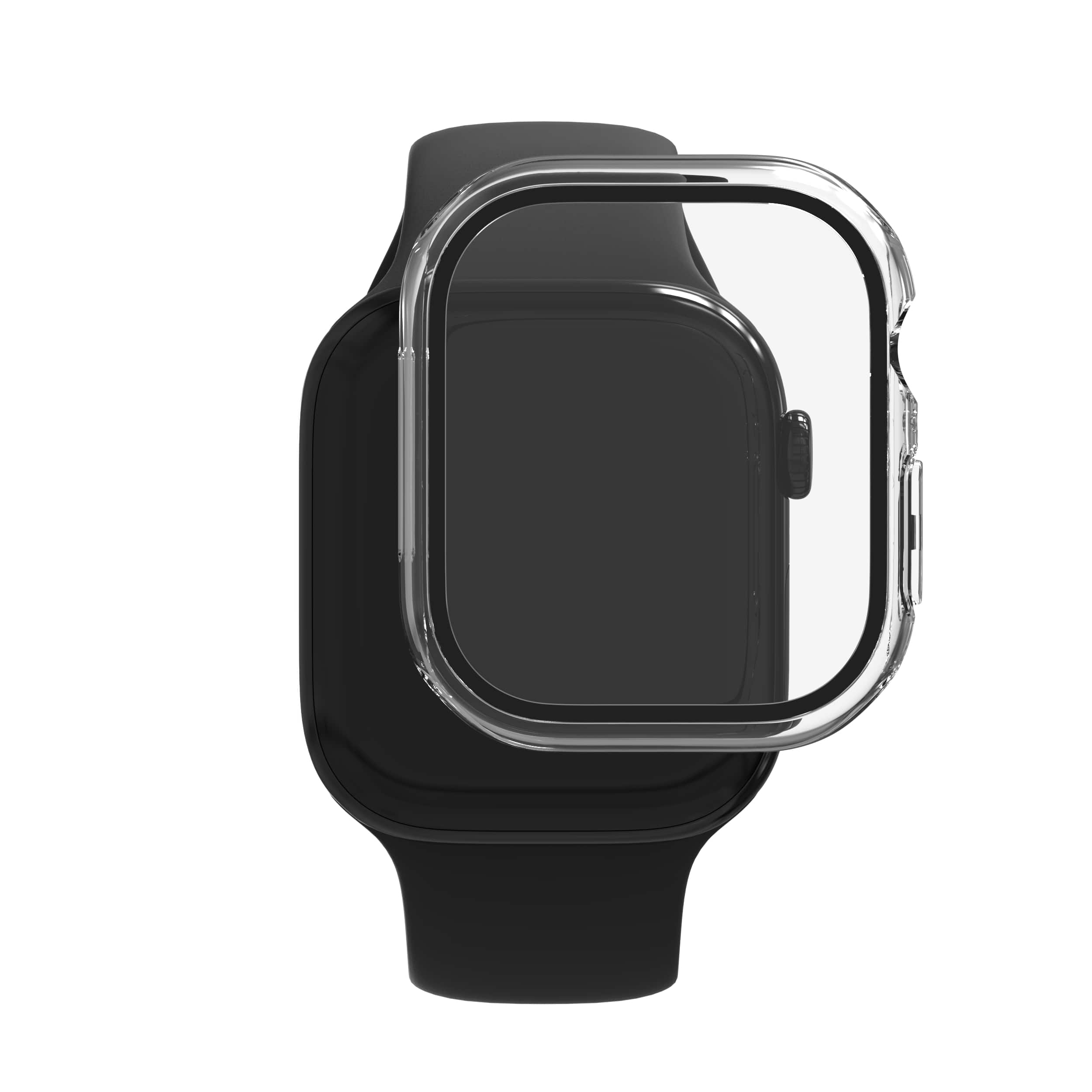 ZAGG - InvisibleShield Glass Elite 360 Integrated Bumper + Screen Protection for Apple Watch Series 11/10 Large - Clear