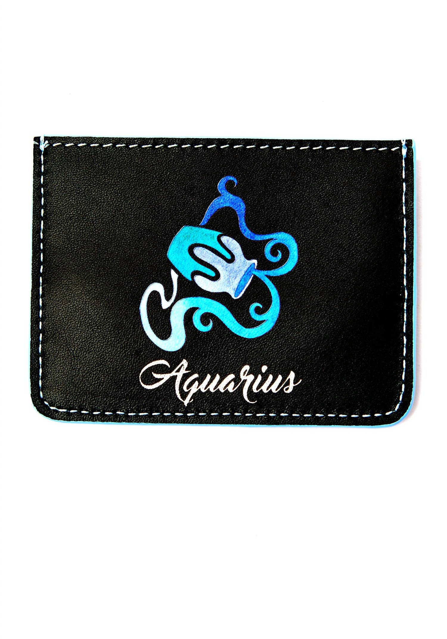 Women's Horoscope Aquarius Cardholder In Black