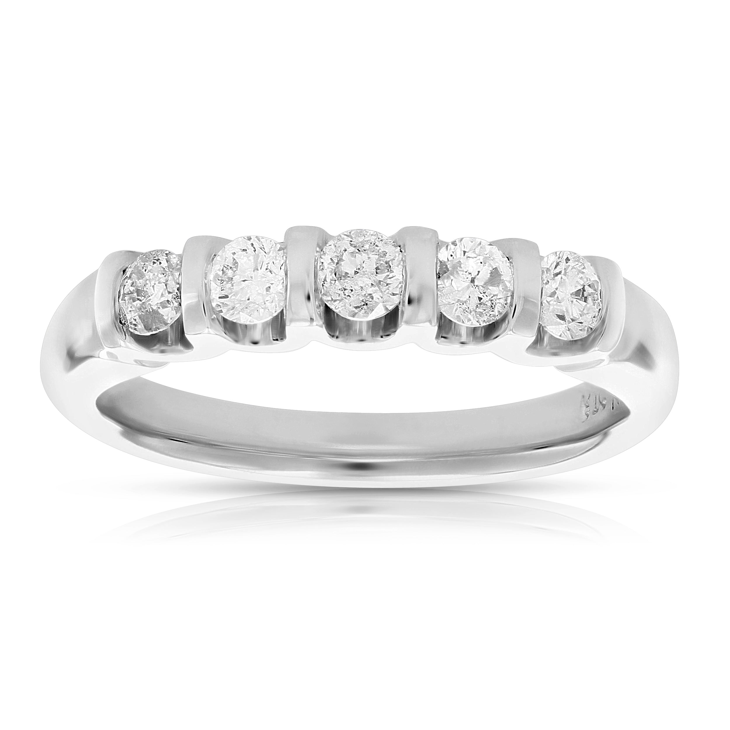 1 cttw Diamond 5 Stone Ring 14K White Gold