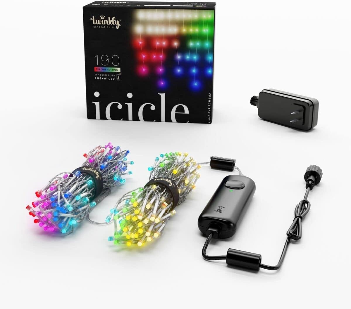 Twinkly - Smart Light Icicle LED 190 RGB (Gen II) - Black