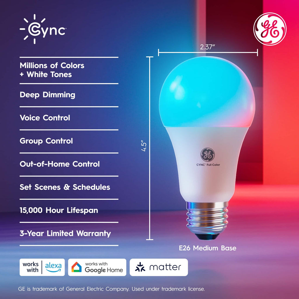 Cync - Direct Connect 100W A21 - Matter (1-Pack) - Full Color
