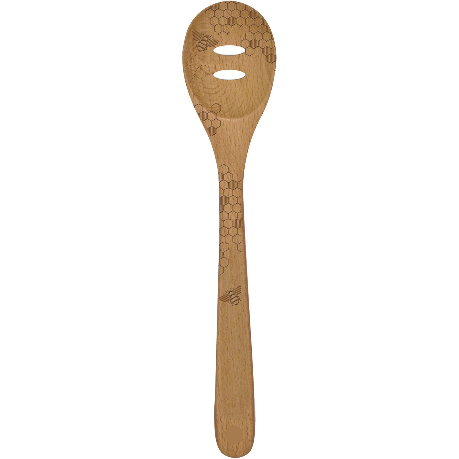 Talisman Designs Beechwood Slotted Spoon, Honey Bee Collection, Set of 1