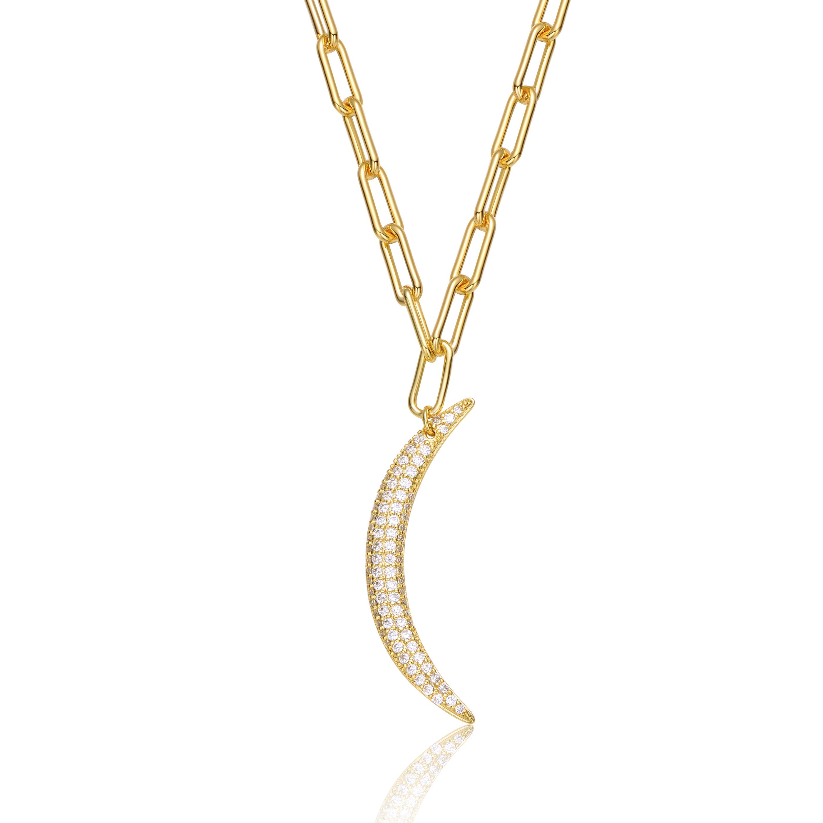 Rachel Glauber 14k Gold Plated Cubic Zirconia Charm Necklace