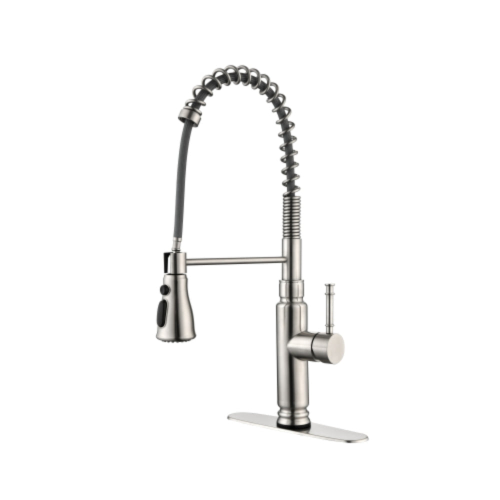 Hivvago Commercial Single Handle Pull Down Sprayer Spring Kitchen Sink Faucet
