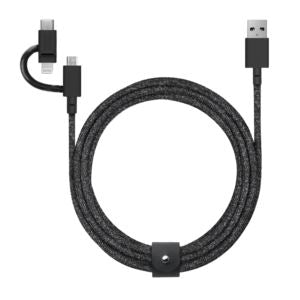 Native Union BELT-ULC-CS-BLK-NP Belt Cable Universal 6.5ft 3-in-1 Charging Cable Cosmos