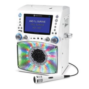 Singing Machine SML625BTW Bluetooth Karaoke System with CDG White