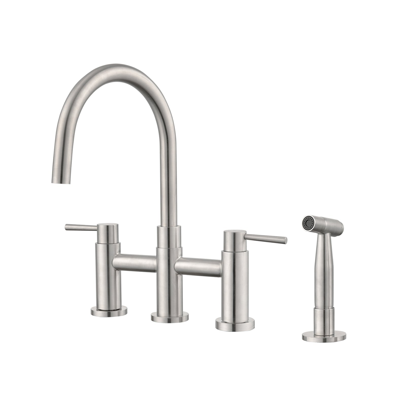 Streamdale Double Handle Bridge Kitchen Faucet with Side Spray