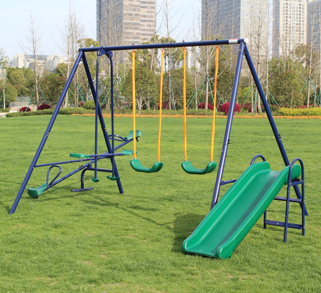 Streamdale Metal Swing Set with Slide