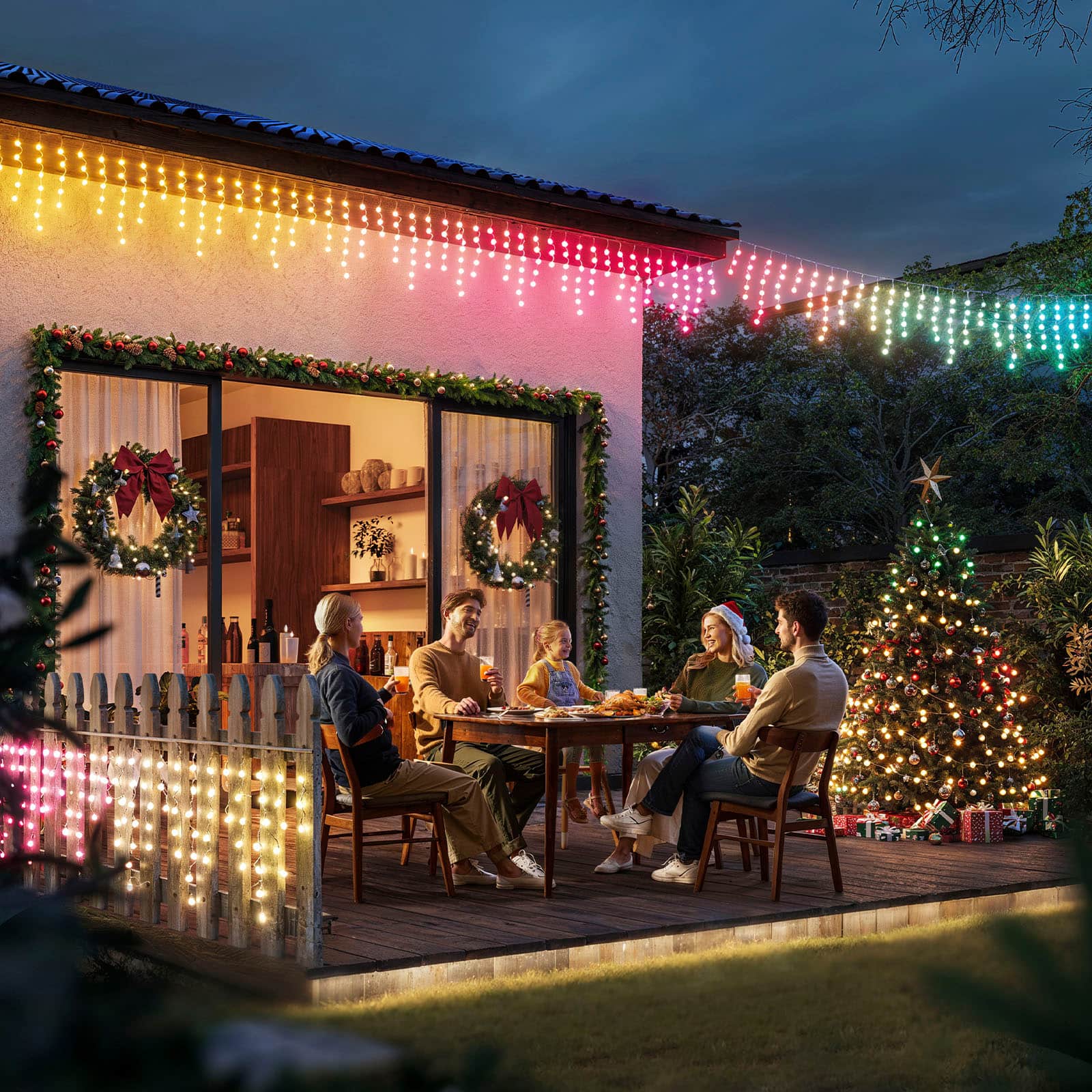 Govee - RGBIC 32.8ft Icicle Lights - Multi